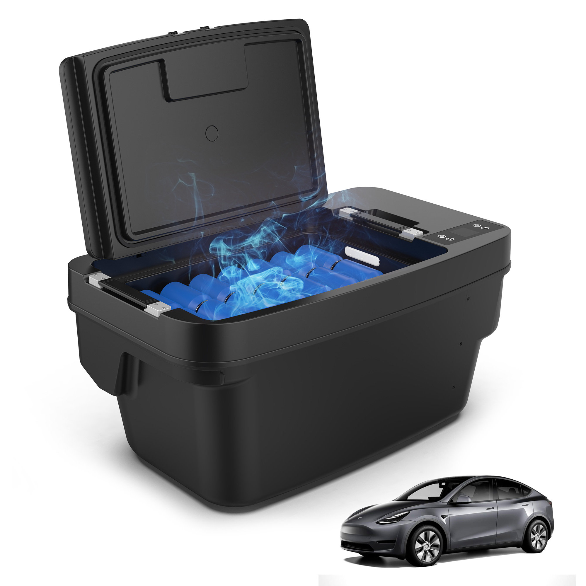 ACOPOWER 35qt Car Refrigerator for Tesla Model Y, Portable Cooler